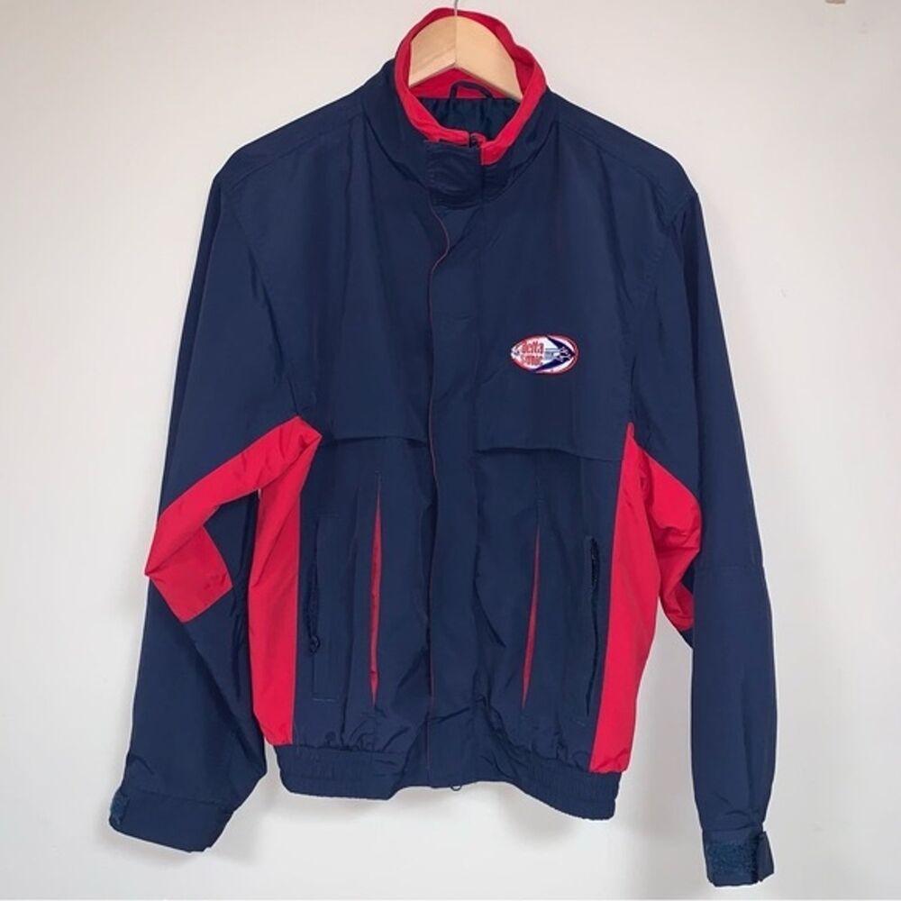 Vintage Zip Up Windbreaker Jacket Men’s Rain Navy Red Fall Winter Warm Coat
